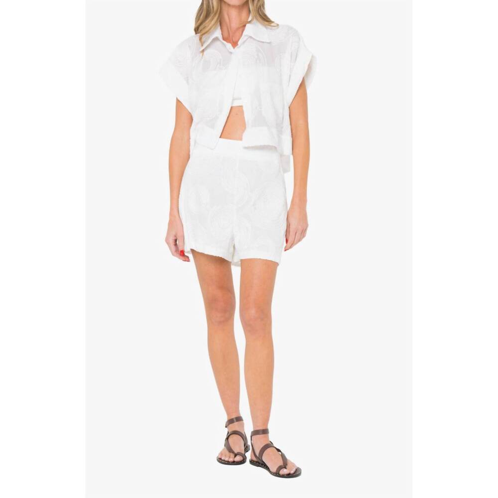 NEW JBQ sadie embroidered high waisted short in white